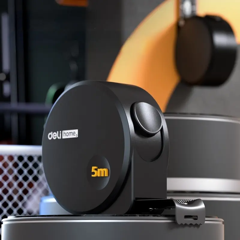 Deli 5M Measuring Tape Black Carbon Steel Material High Quality Multifunctional Household Woodworking Portable Measuring Tool - Image 4