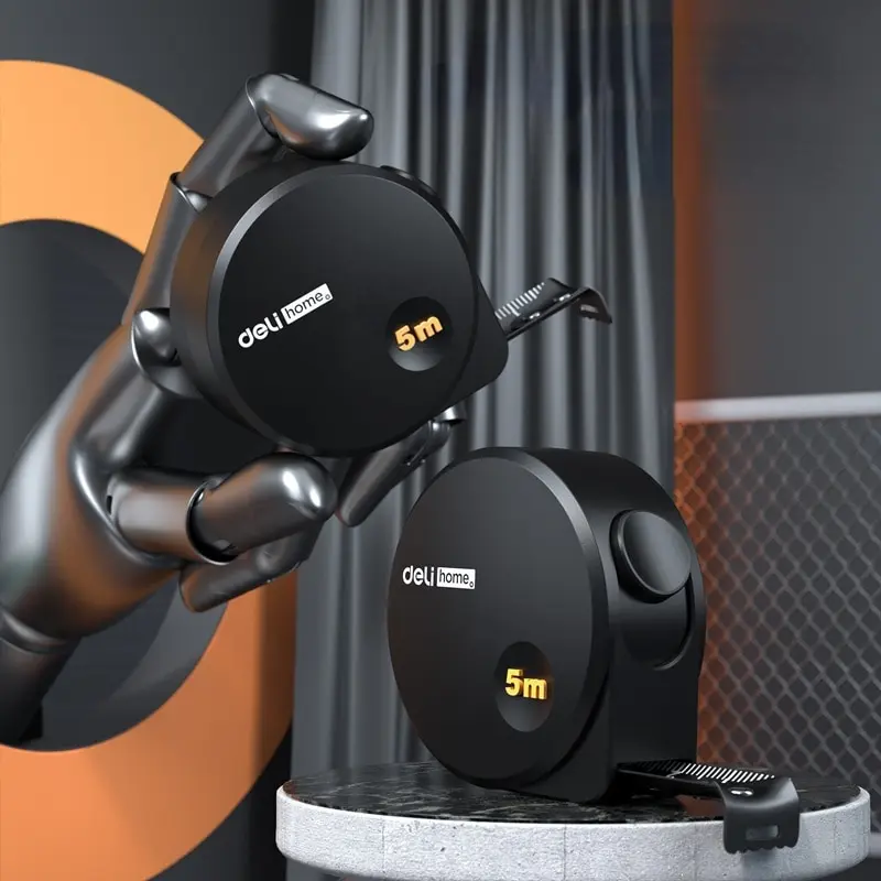 Deli 5M Measuring Tape Black Carbon Steel Material High Quality Multifunctional Household Woodworking Portable Measuring Tool - Image 5