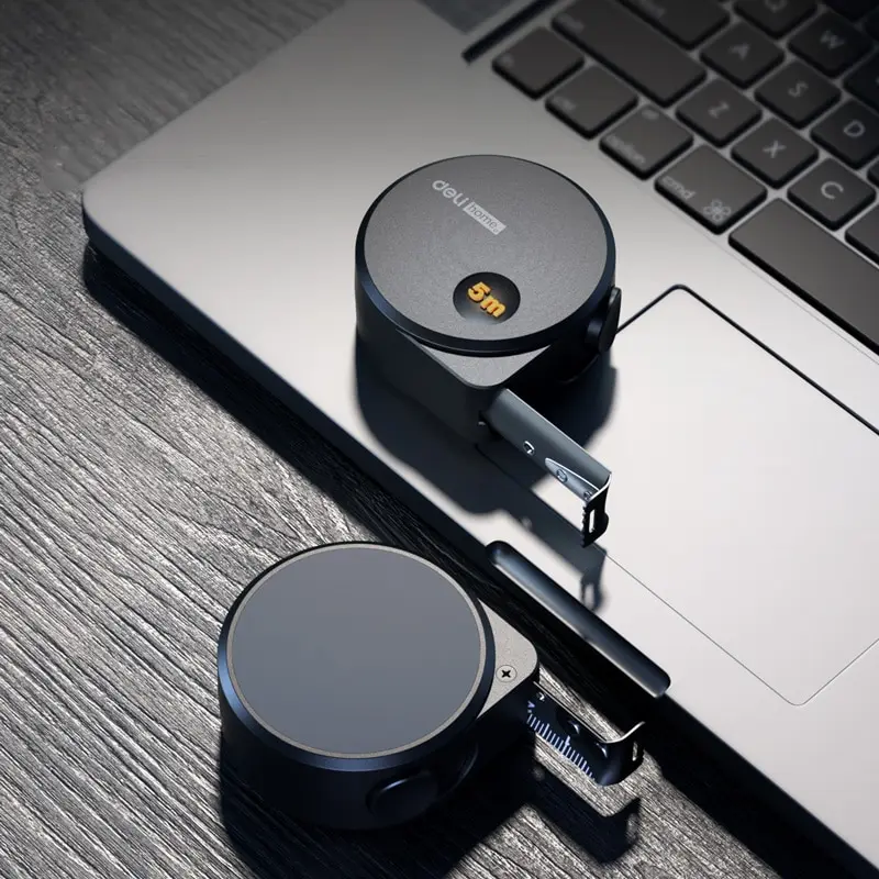 Deli 5M Measuring Tape Black Carbon Steel Material High Quality Multifunctional Household Woodworking Portable Measuring Tool - Image 2