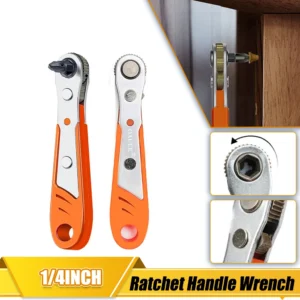 Hexagon Ratchet Spanner Mini Quick Release Socket Tools Household Handle Repair Wrench 1/4inch Screwdriver for Car Vehicle